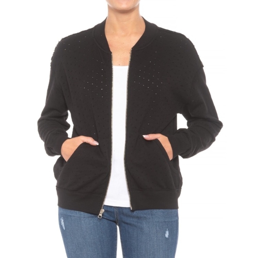 Michael Stars Perforated Terry Bomber Jack…
